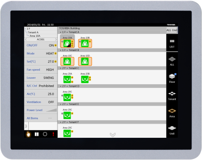Commandes centralisée Touch Screen 512 avec Data Analyzer - TOSHIBA