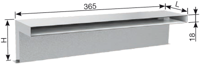 Manchon metal equerre largeur 365mm