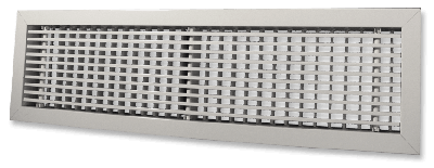 Grille linéaire d'intérieur double deflection à aillettes horizontales / verticales orientables 