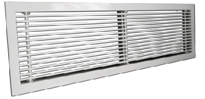 Grille linéaire de soufflage et reprise avec séparation verticale