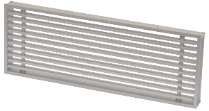 Grille linéaire d'intérieur à aillettes fixes avec cadre extra-fin de 7mm