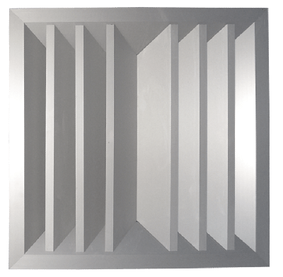 Diffuseur plafonnier multidirectionnel carré 2 voies à 180° en alu
