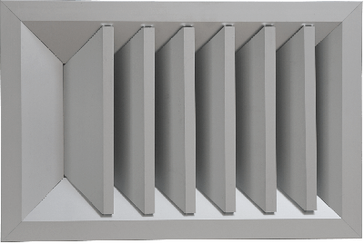 Diffuseur plafonnier multidirectionnel rectangulaire 1 voie verticale en alu