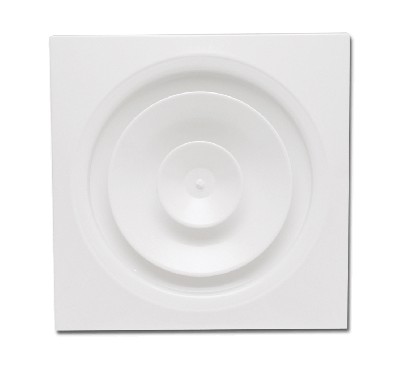 Diffuseur plafonnier circulaire à jet réglable spécial dalle faux plafond