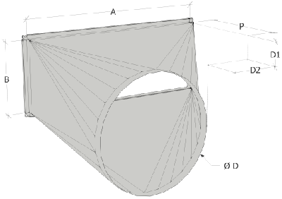 Transformation pour jointure entre un conduit rectangulaires et un circulaire