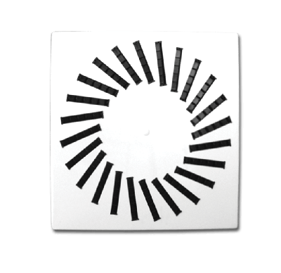 Diffuseur plafonnier à 24 déflecteurs orientables en spirale spécial dalle faux plafond