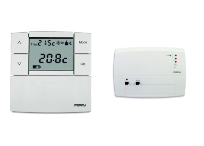 Thermostat d'ambiance sans fil PERRY radio (1 émetteur + 1 récepteur)