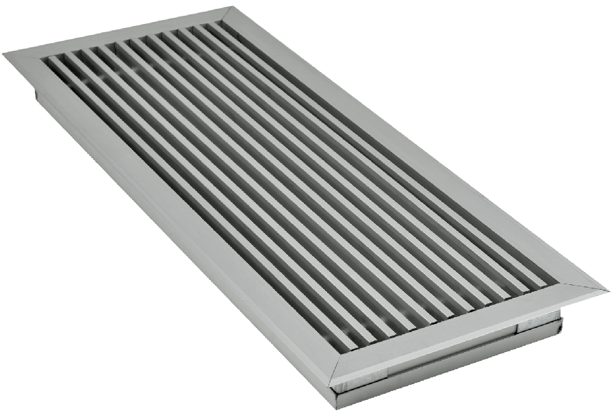 KLIMA  Grille de sol à barres fixes en aluminium anodisé + cadre